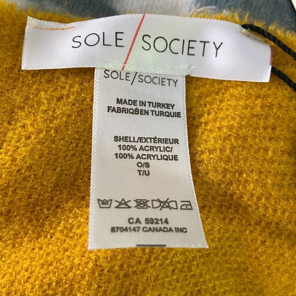 NWT SOLE SOCIETY Mustard Yellow Oversized Scarf - Picture 5 of 6